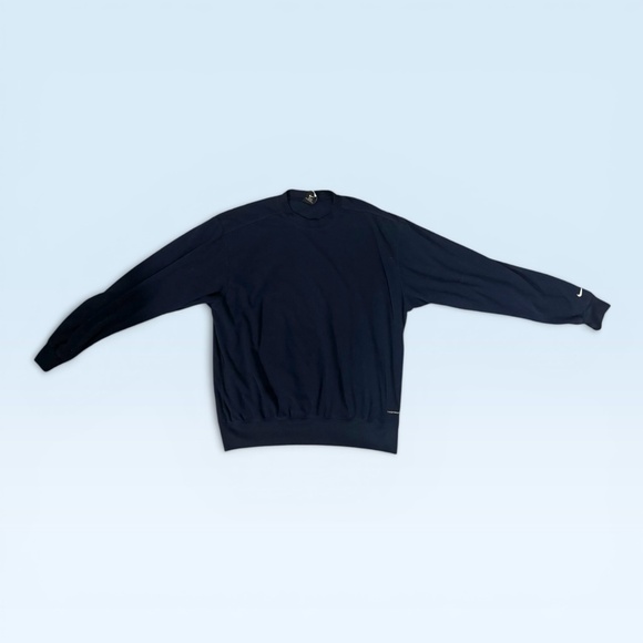 Nike Sweatshirt Women’s Medium Navy Fleece Crewneck Swoosh Athletic Sportwear - Picture 7 of 7